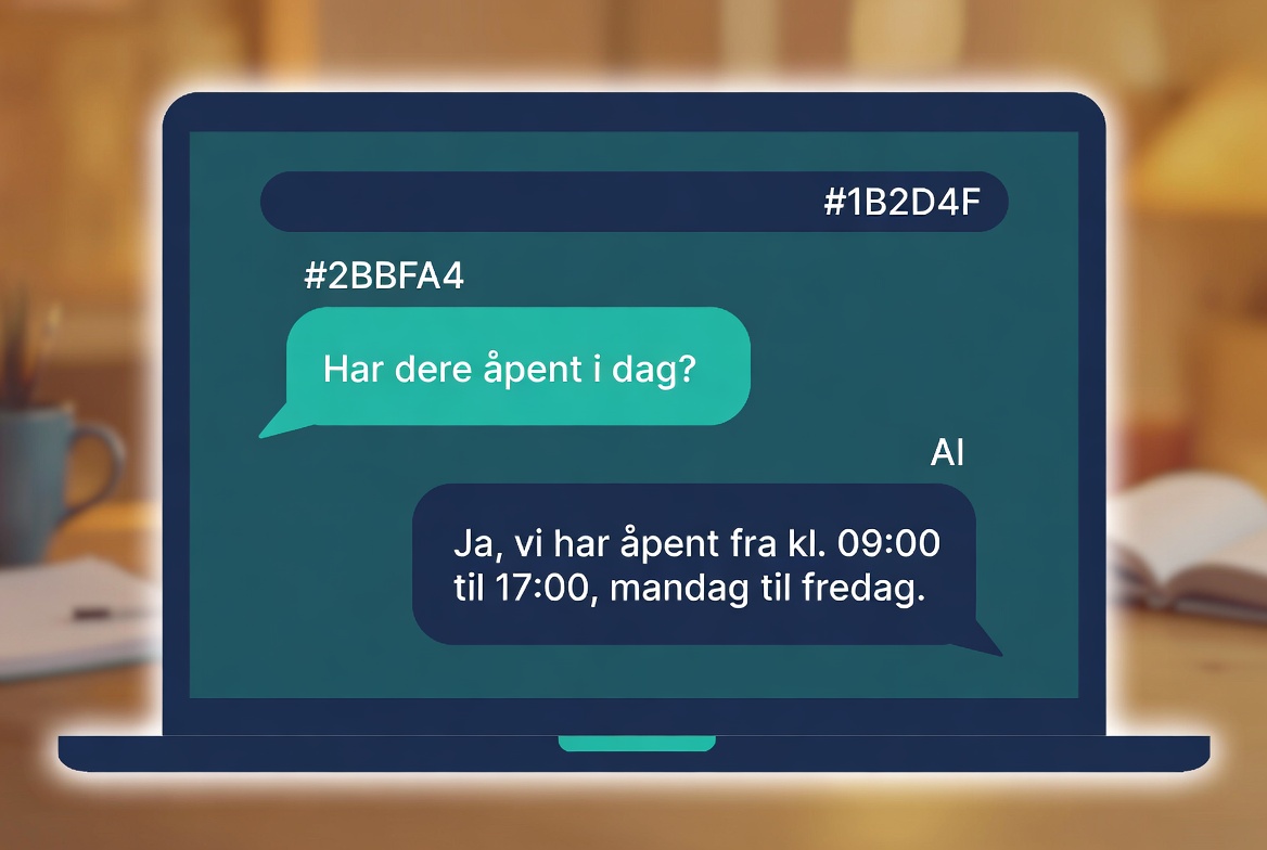 AI-chatbot på en laptop-skjerm